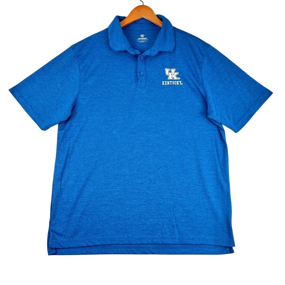 Kentucky Wildcats Top Of The World Polo Shirt Men's L Blue Short Sleeve Pullover